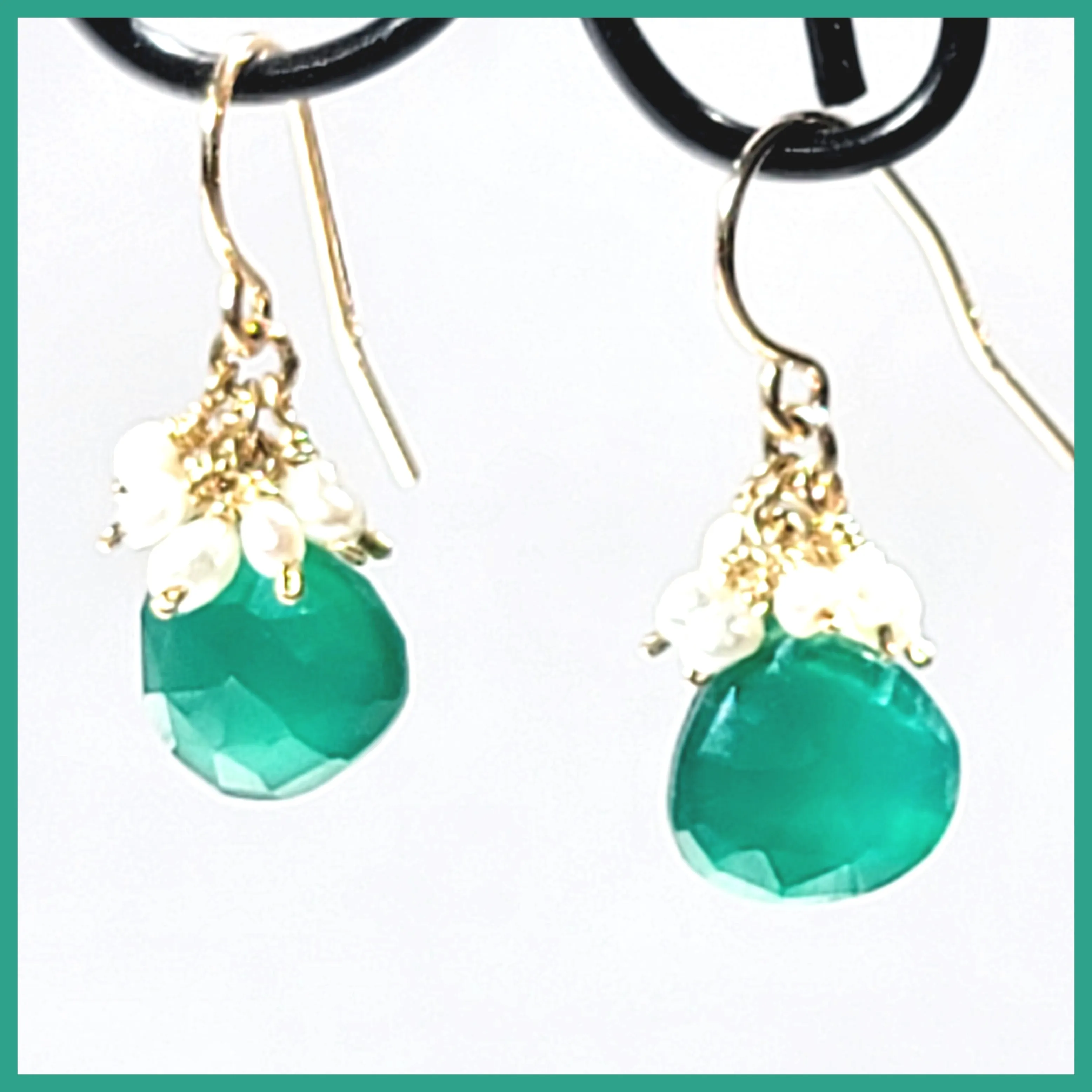 Green Onyx Briolette Earrings