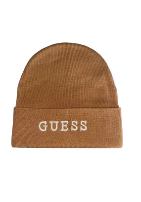 GUESS Embroidered Logo Beanie Coffee