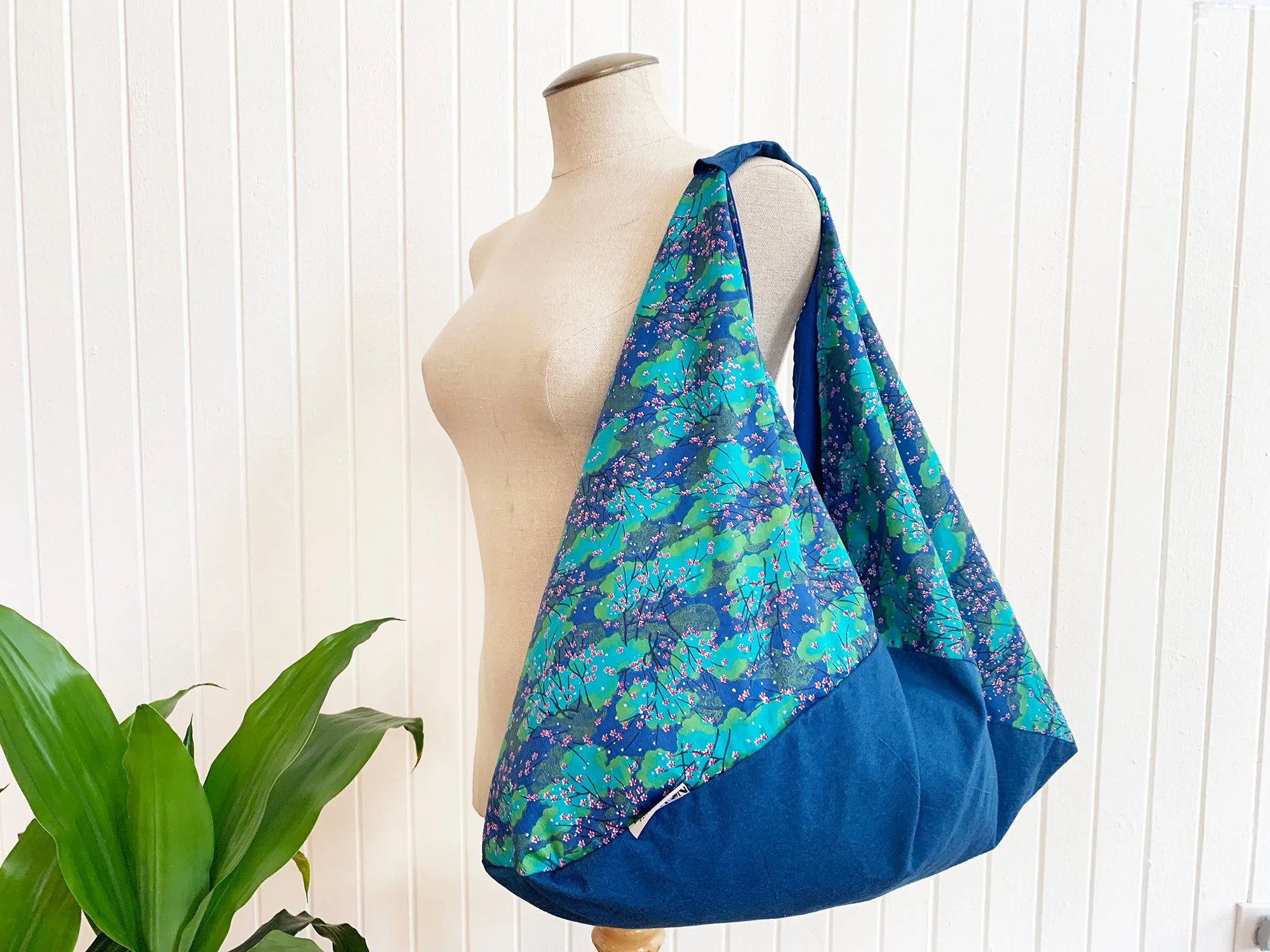 *Handmade* Origami bag | Market bag | Turquoise Floral