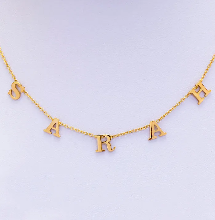 Hanging Block Initial Name Necklace - Ashley Benson