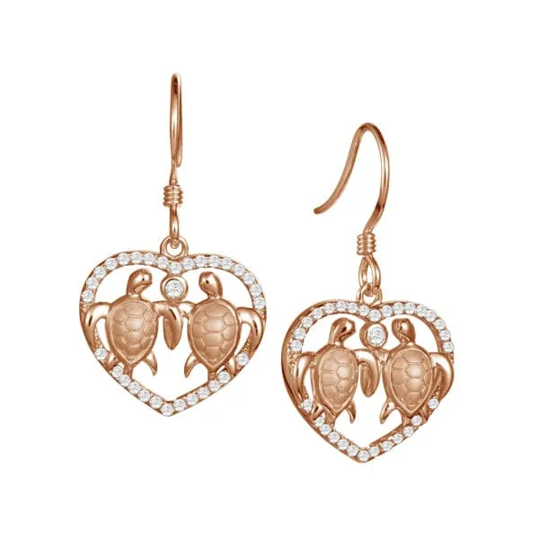 Honu Aloha Heart Earrings