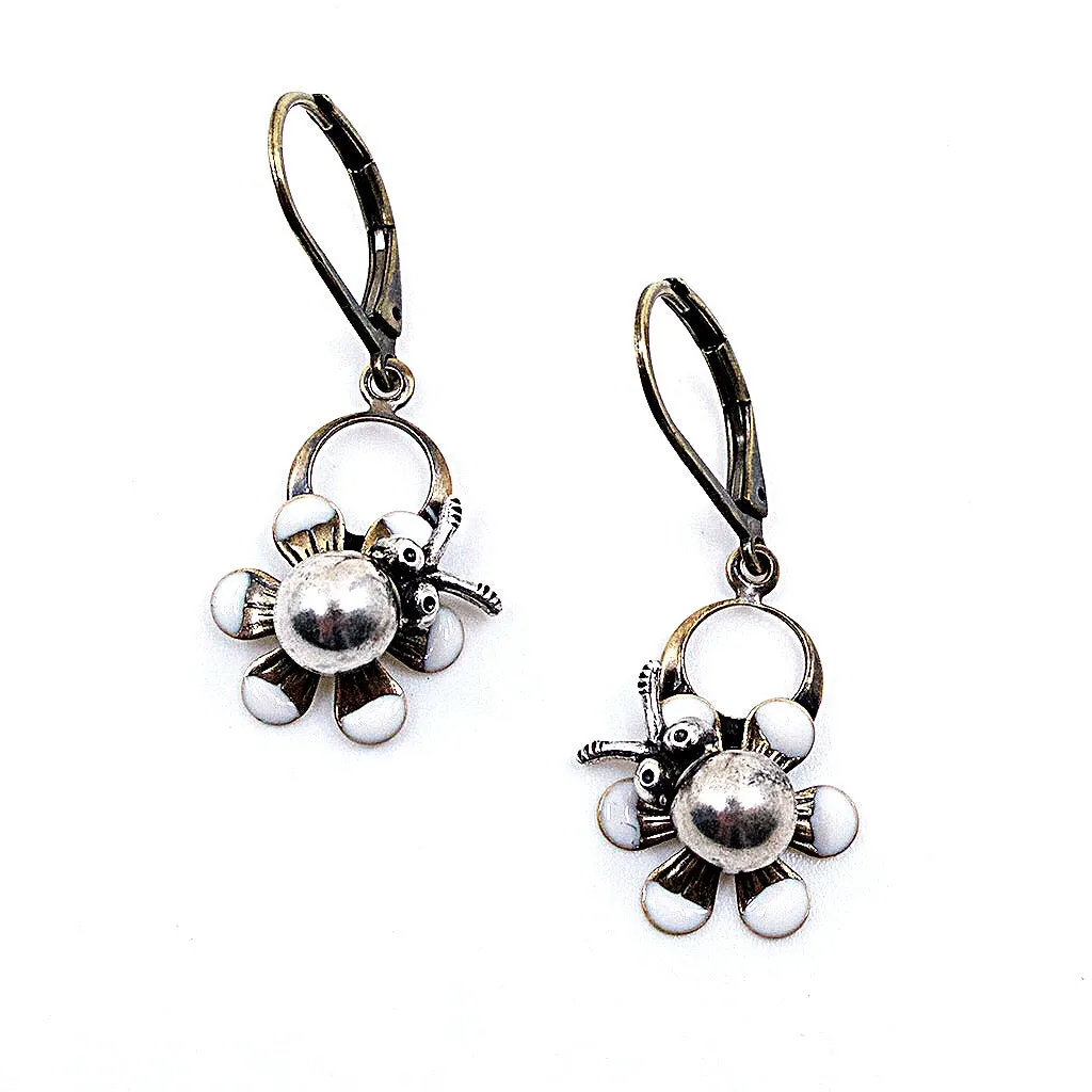 Ladybug Drop Earrings by Eric et Lydie