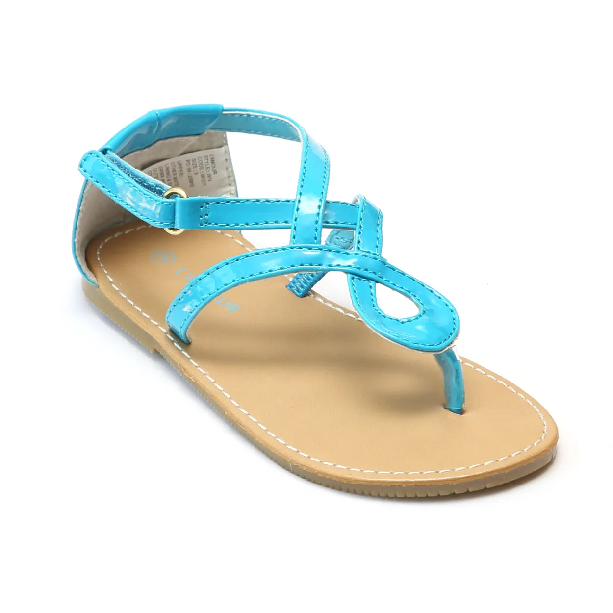 L'Amour Girls J914 Swirl Loop Sandals