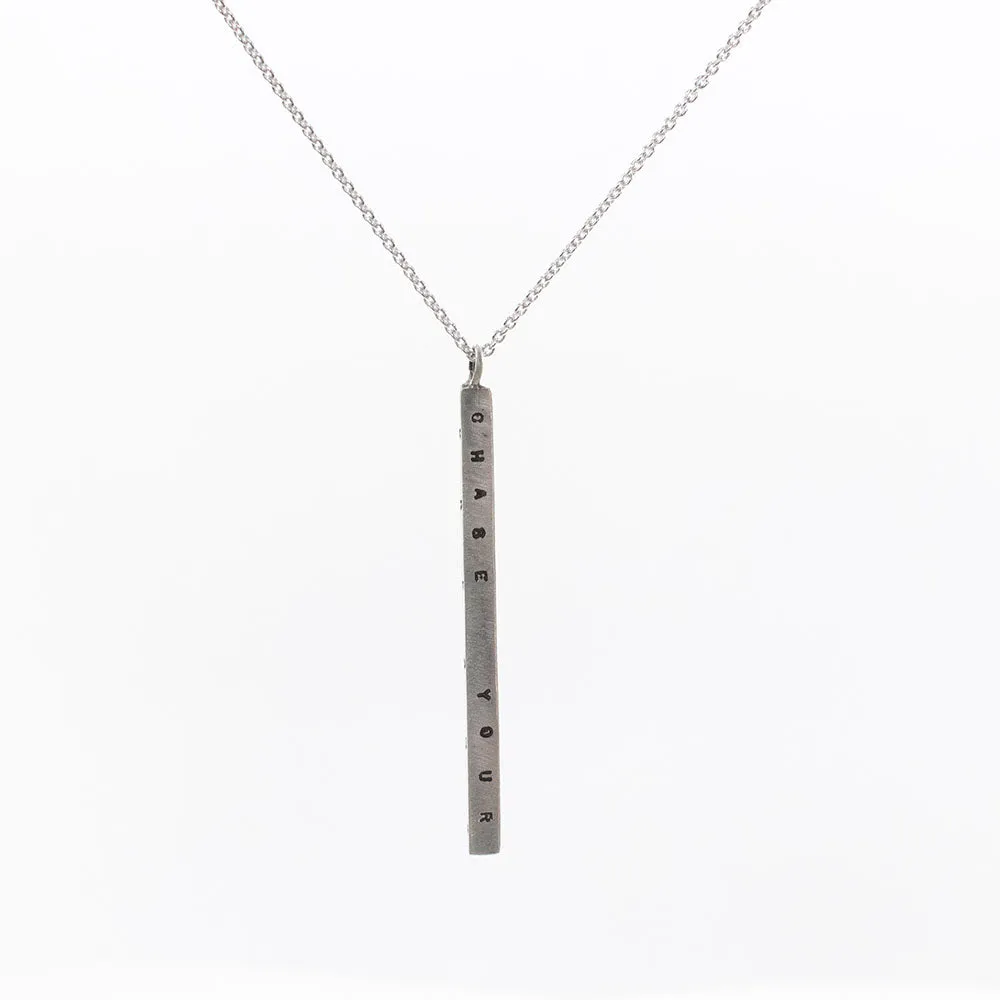 Large Letter Pressed Bar Necklace