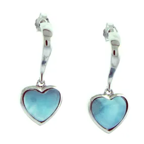 Larimar Pu’uwai Heart Earrings