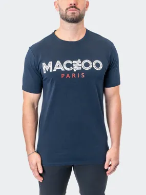 Maceoo Stretch Short-Sleeve Athletic Wear | Tee Icon Navy