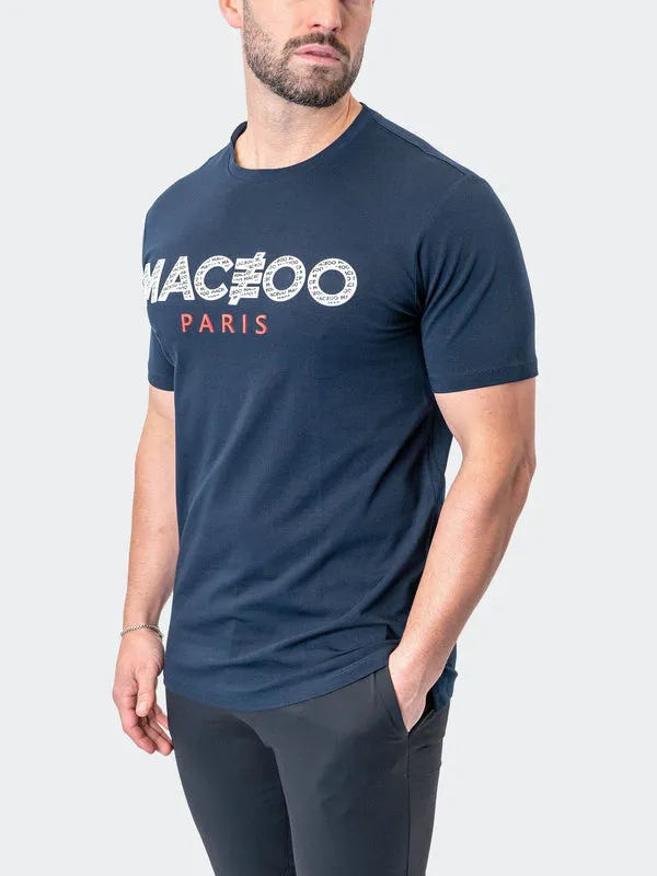 Maceoo Stretch Short-Sleeve Athletic Wear | Tee Icon Navy