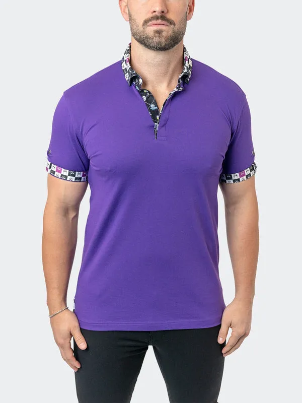 Maceoo Stretch Short-Sleeve Polos | Polo Mozart Solid 23 Purple