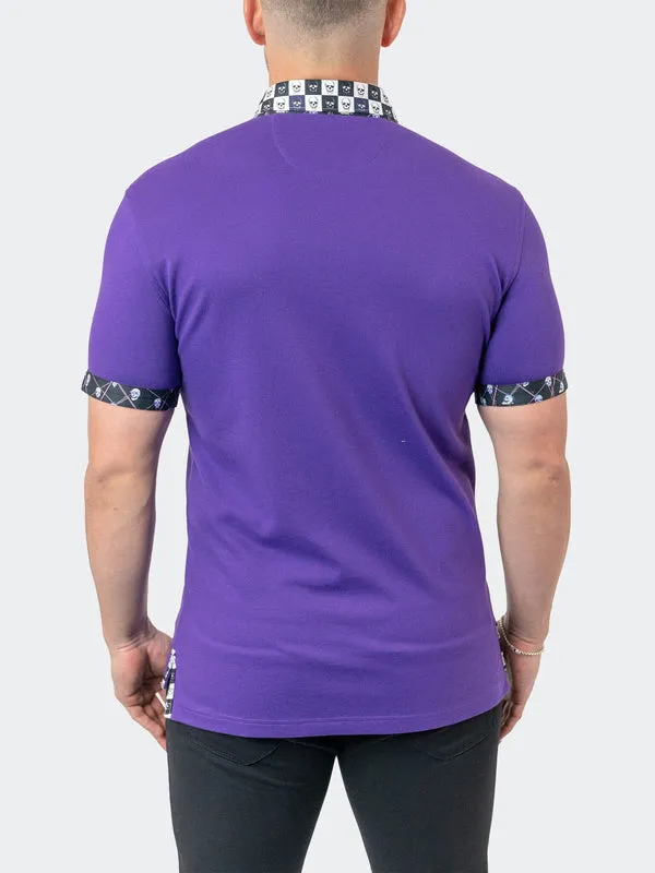 Maceoo Stretch Short-Sleeve Polos | Polo Mozart Solid 23 Purple