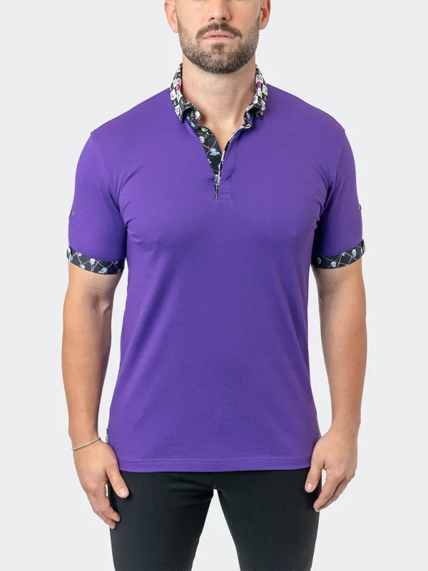 Maceoo Stretch Short-Sleeve Polos | Polo Mozart Solid 23 Purple