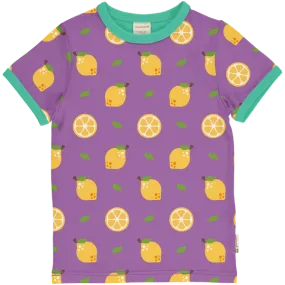 Maxomorra Lemon Organic Cotton Printed Short Sleeved Top