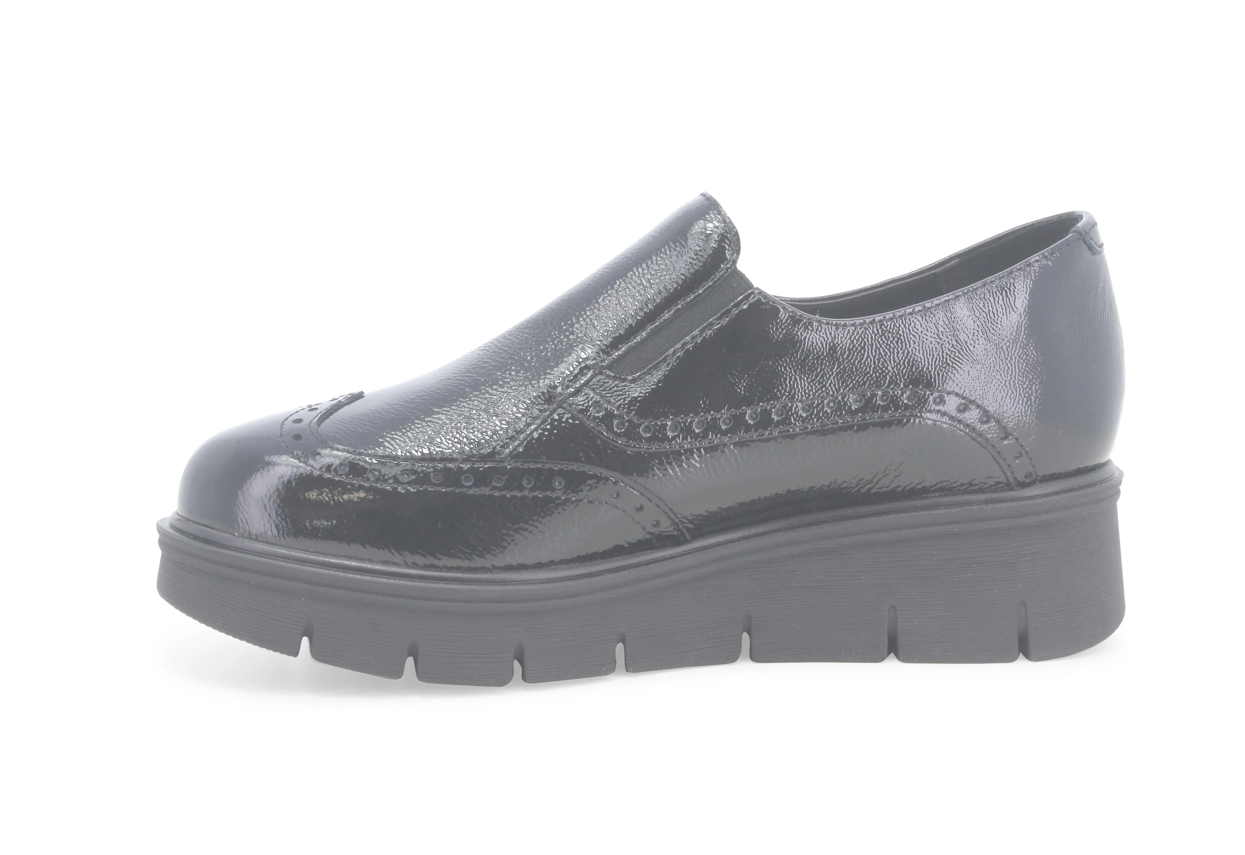 Melluso Donna Scarpe Slip-on 2 Elastici Zeppa Tomaia Vernice