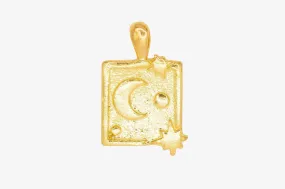 Moon Star Celestial Wholesale Charm 14K Gold, Solid 14K Gold, G103