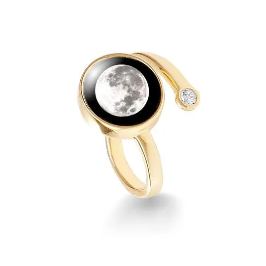 Moonglow Cosmic Spiral Ring in Gold