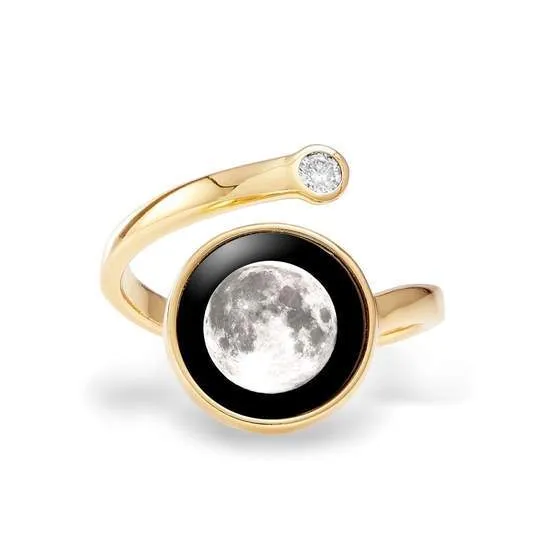 Moonglow Cosmic Spiral Ring in Gold