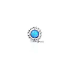 Opal Blue Tragus Barbell - Ball End | Flat Back