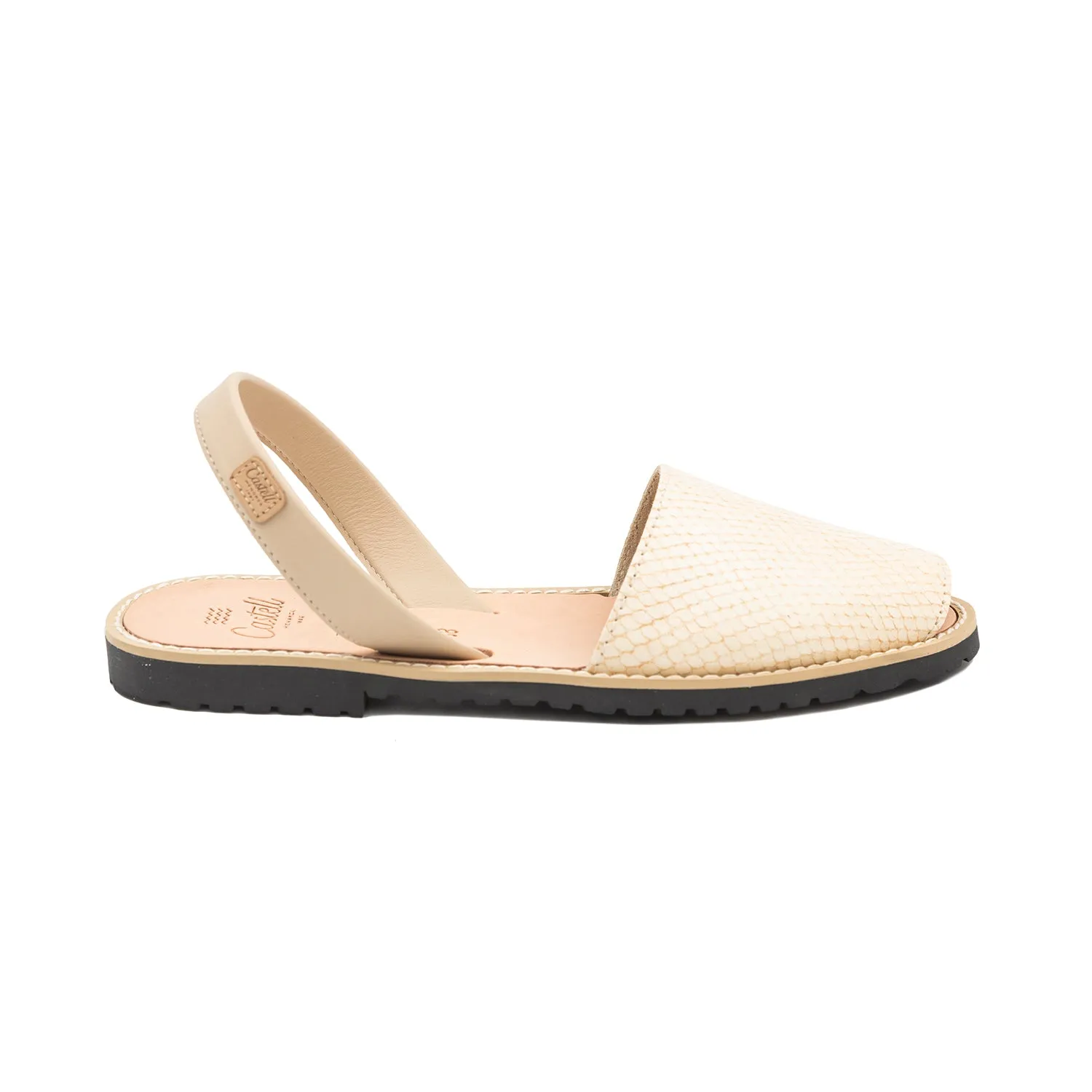 Open Toe Leather Sandal For Women- Madona 1056H Volanato Ciervo