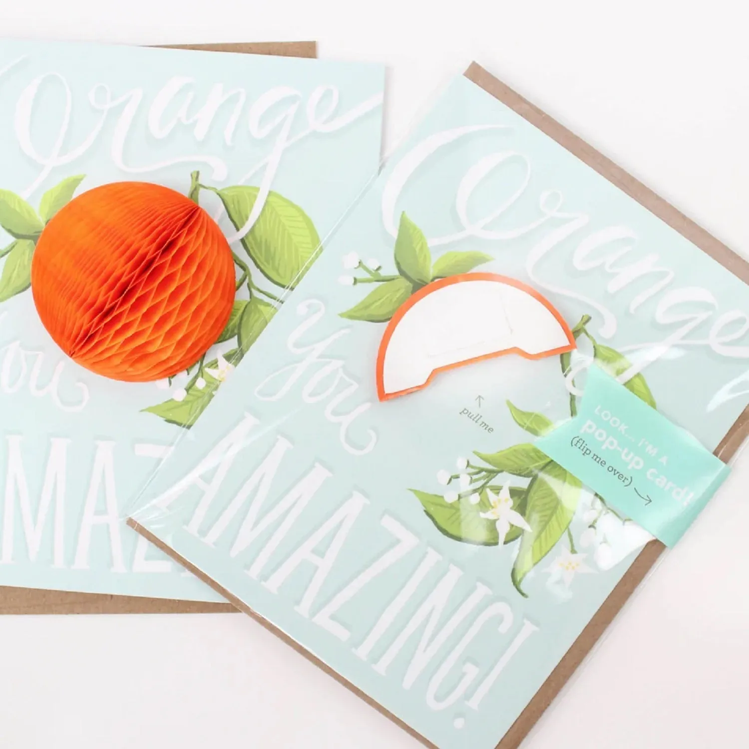 Orange You Pop Up Card