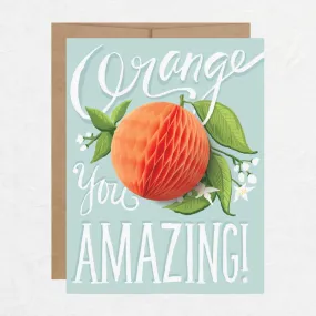 Orange You Pop Up Card