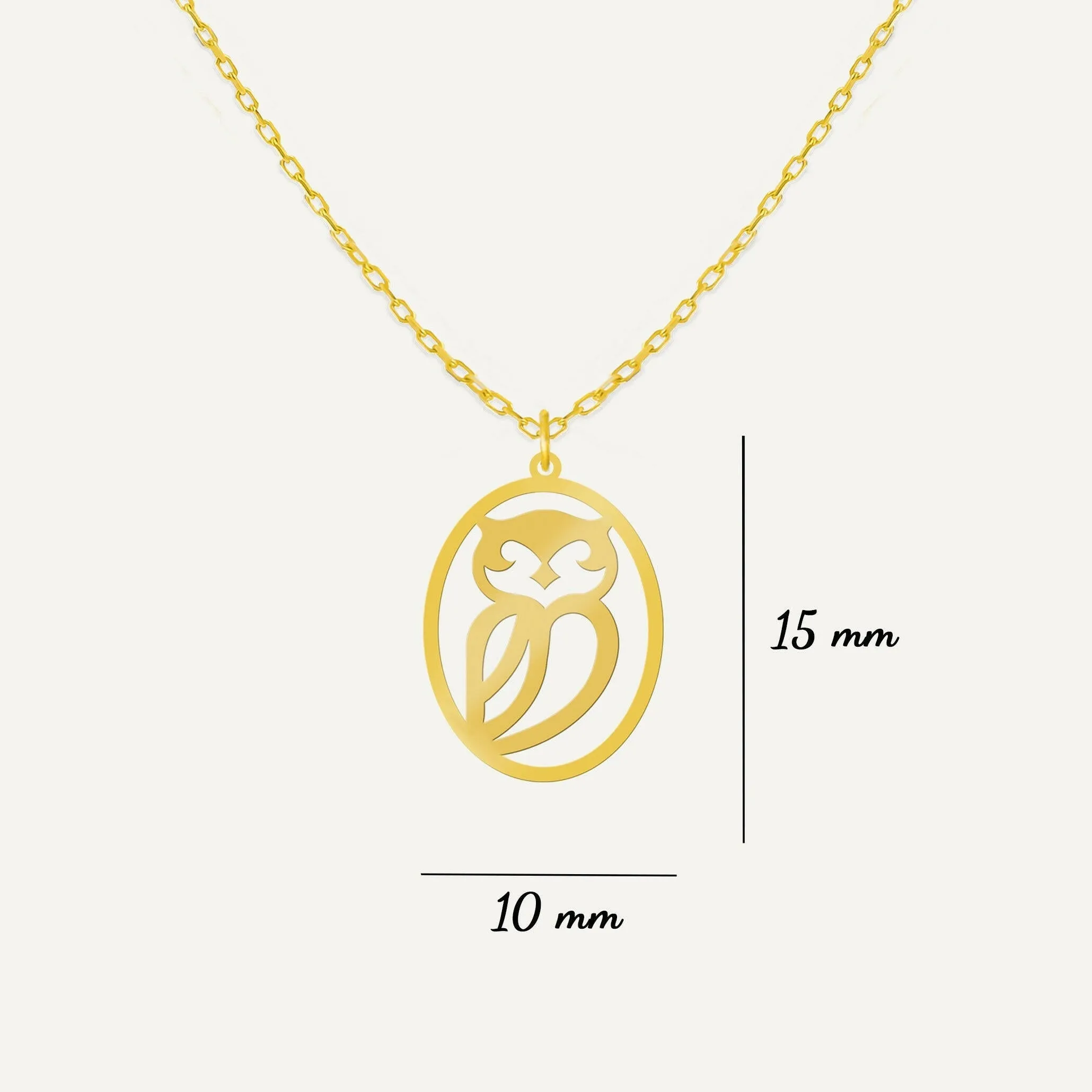 Owl Necklace | 14K Solid Gold