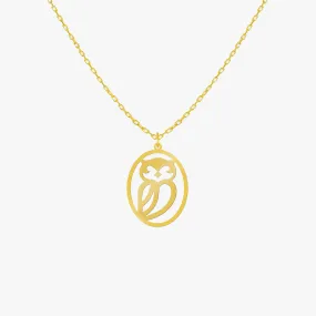 Owl Necklace | 14K Solid Gold