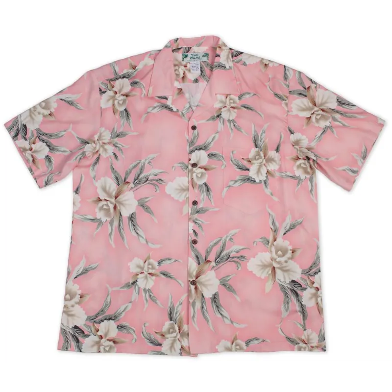 Pastel Pink Orchid Floral Print Shirt | Pink