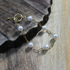 Pearl Paperclip Bracelet