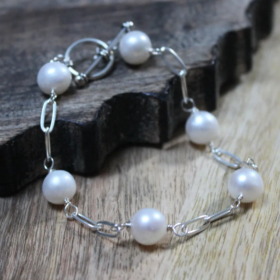 Pearl Paperclip Bracelet