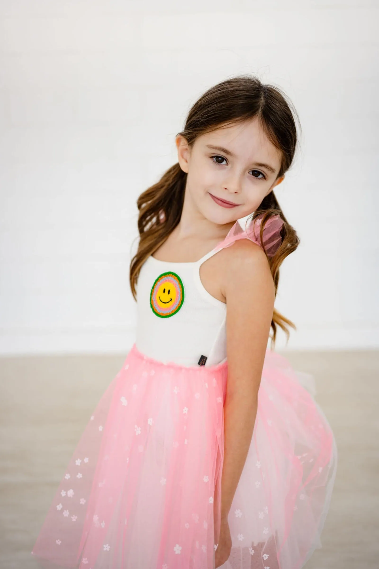 Petite Hailey Smile Frill Tutu Dress - Pink