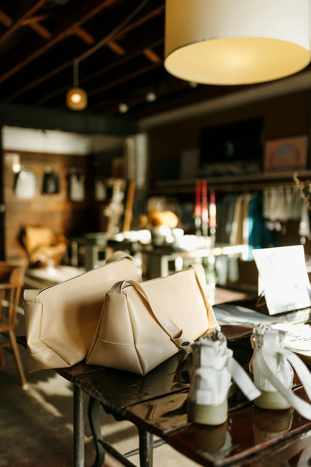 Plastic-Free Plant Leather Weekend Duffle in Sand