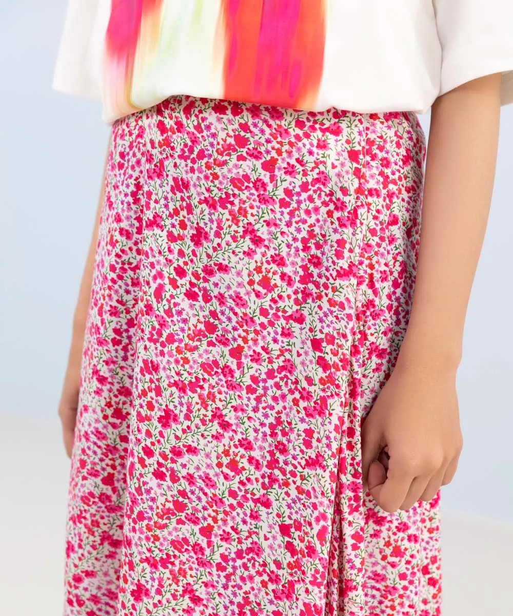 Printed Flowy Skirt