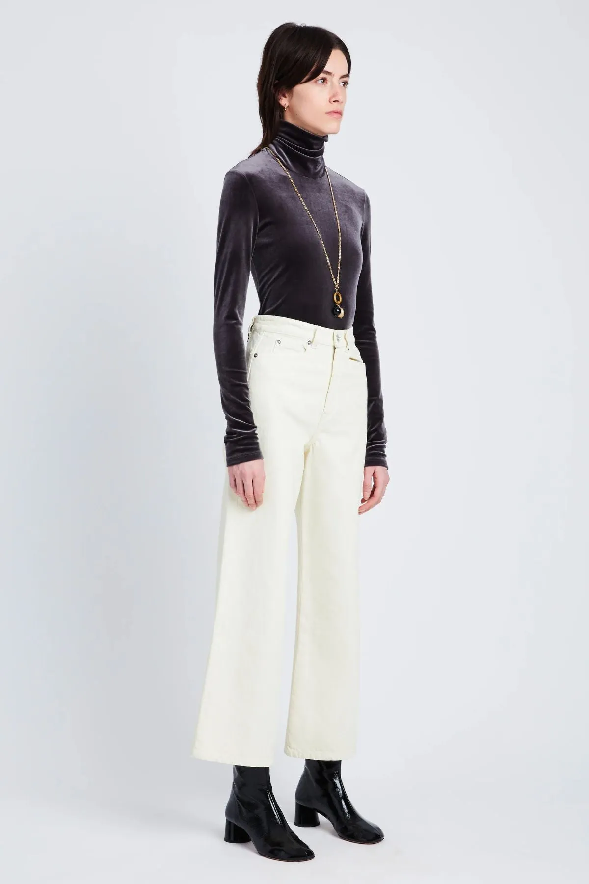 Proenza Schouler White Label Sadie Denim Pant - Parchment