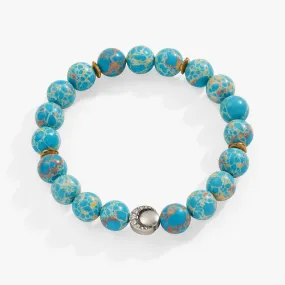 Reconstituted Turquoise Beaded Stretch Bracelet