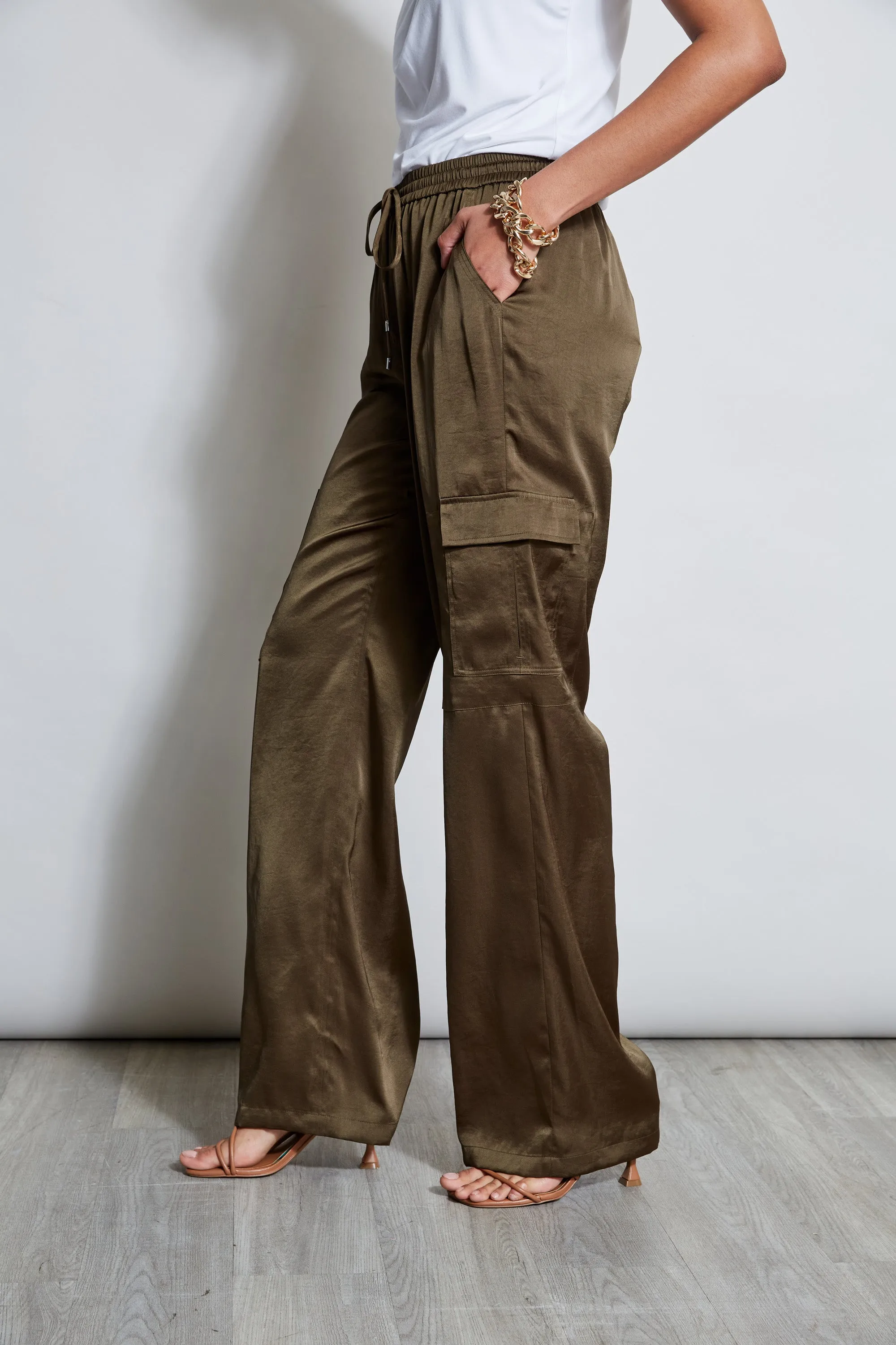 Relaxed Satin Cargo Pant