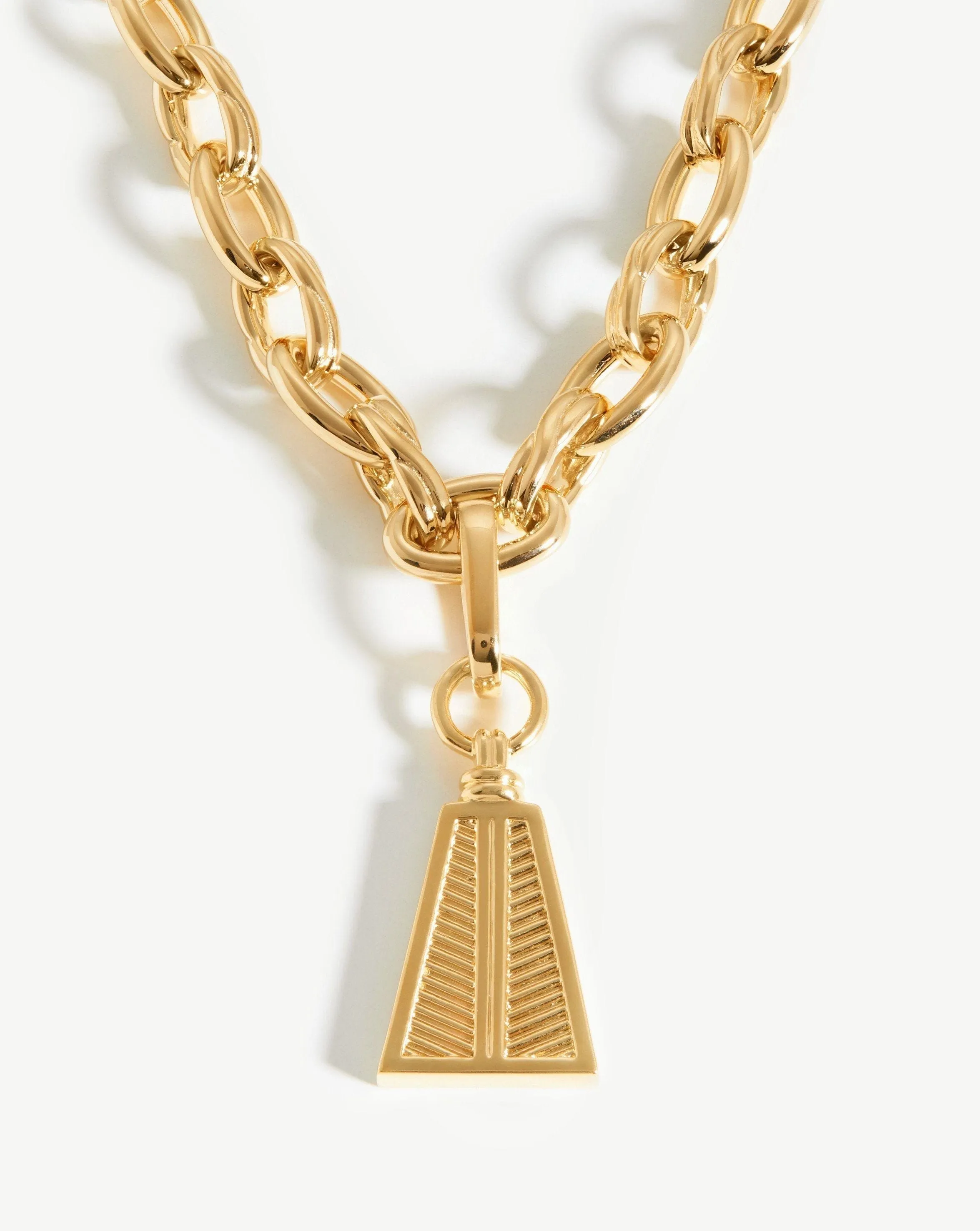 Ridge Pyramid Chain Lariat Necklace