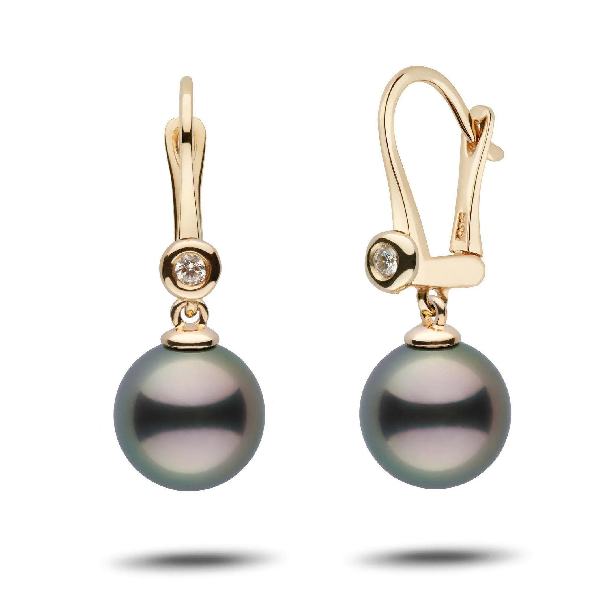 Romantic Collection Tahitian 10.0-11.0 mm Pearl & Diamond Dangle Earrings