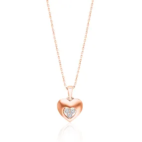 Rose Gold Diamond Eternal Heart Pendant