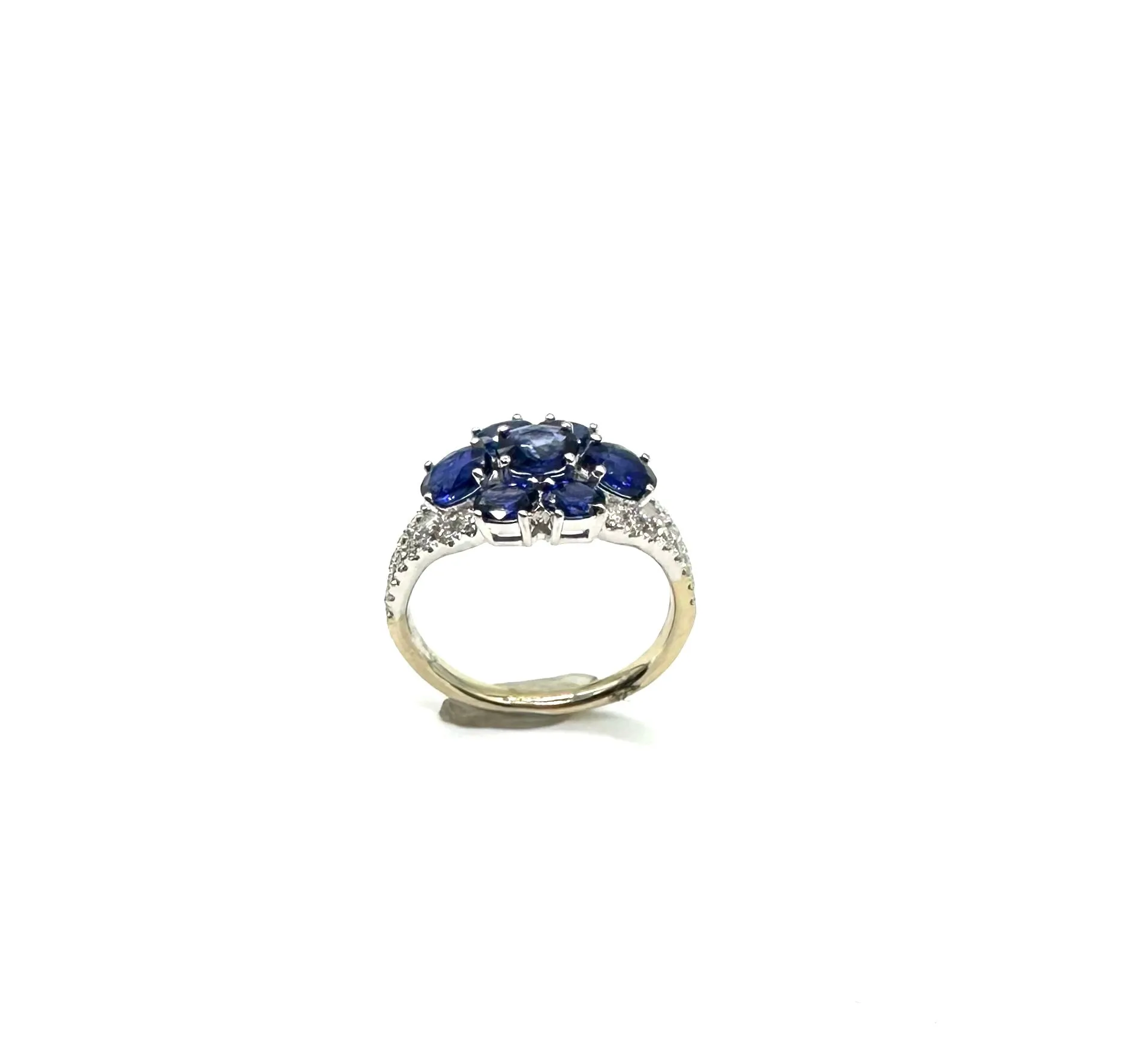 Sapphire Cluster W/ 38 Ptw Of Diamond