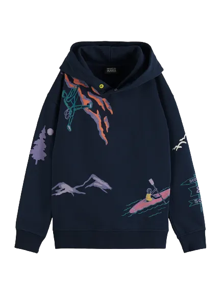 Scotch & Soda Boys All Over Print Hoodie _Navy 167622-605Z