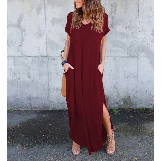 Short Sleeved Maxi Dress