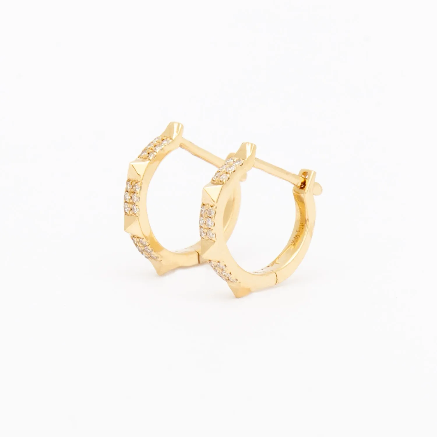 Spiked Pavé Huggie Hoops