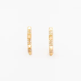 Spiked Pavé Huggie Hoops