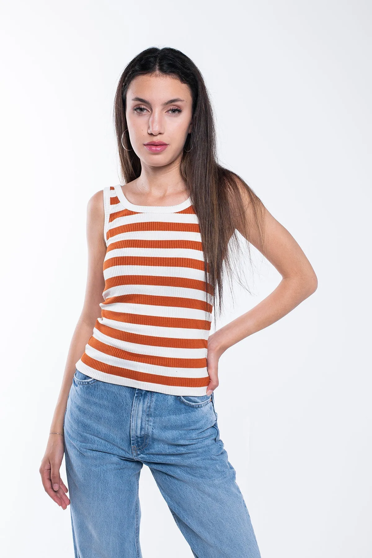 Striped Ribbed Vest