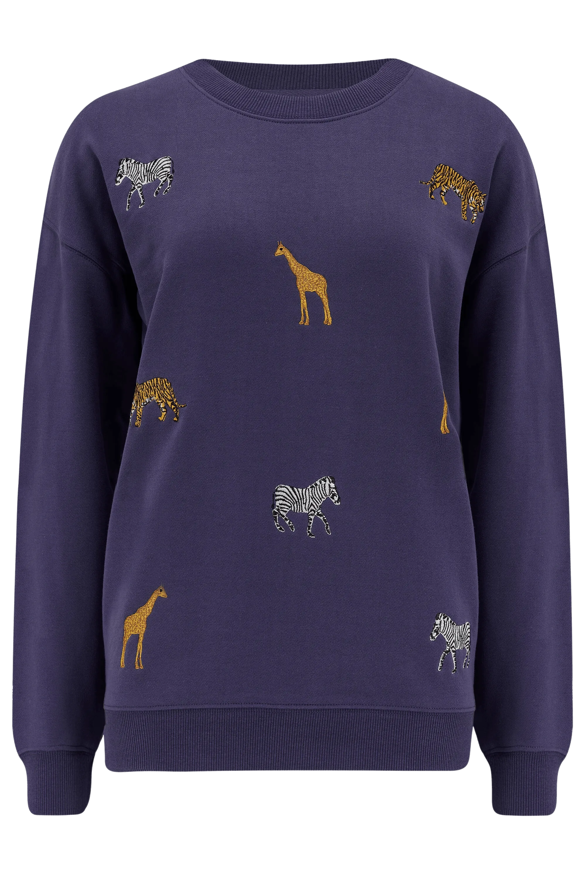 Sugarhill - Noah Sweatshirt -  Navy Embroidered Safari