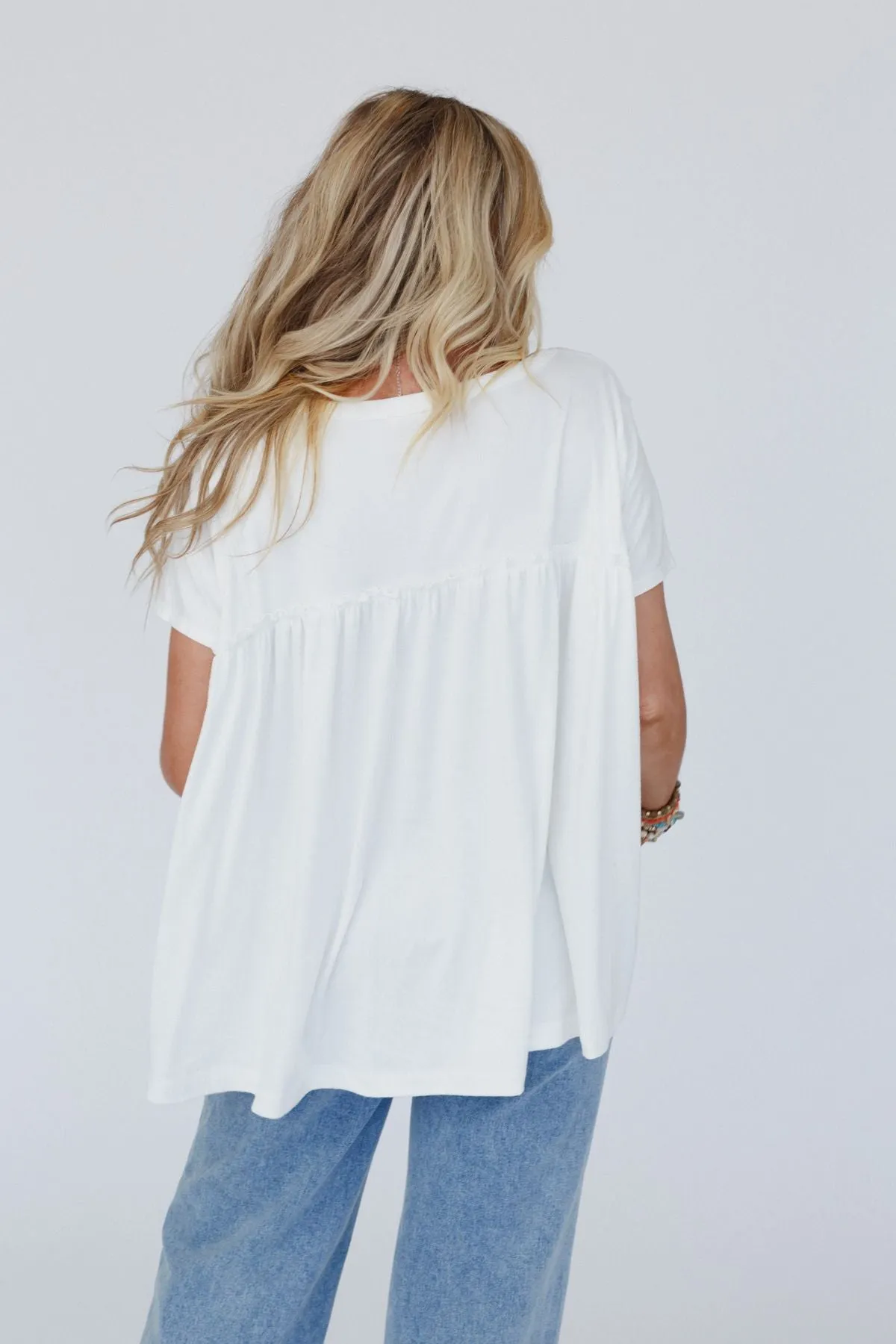 Sunday Morning Babydoll Top - White