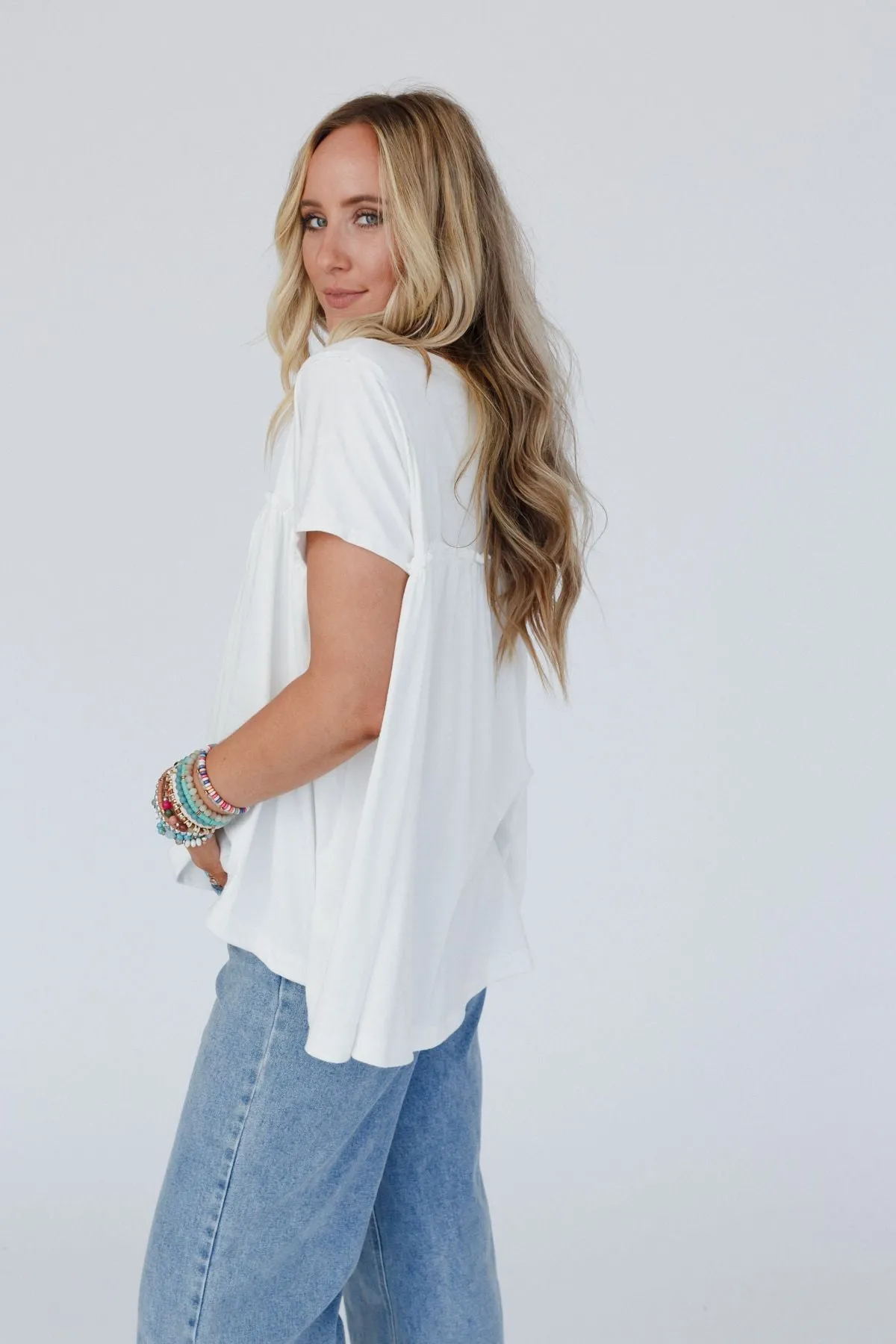 Sunday Morning Babydoll Top - White