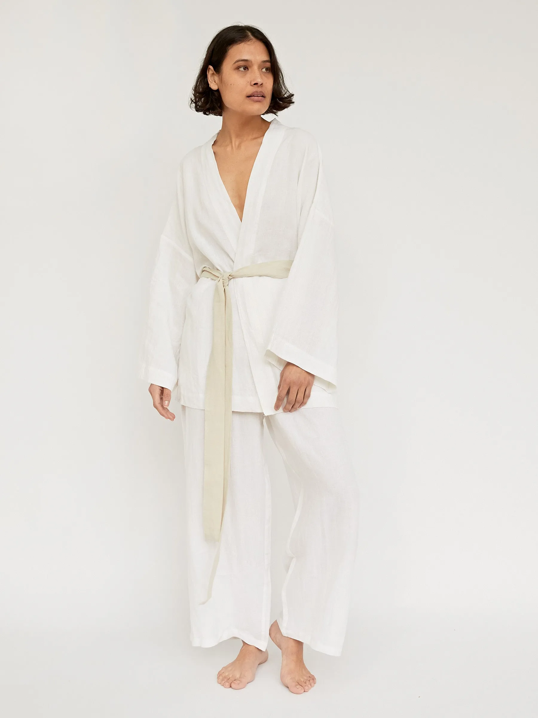 The 01 Linen Loungewear Long Set