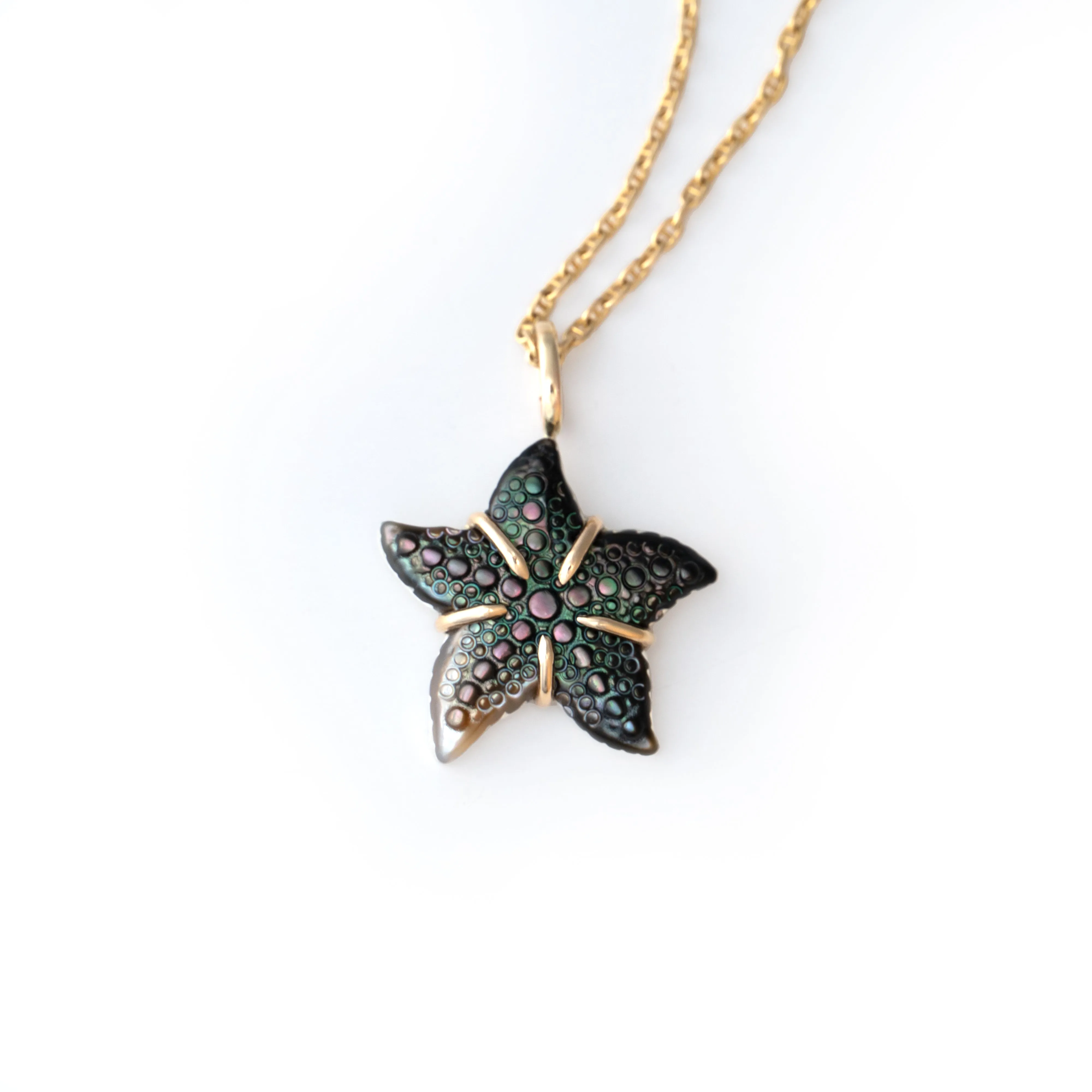 The Starfish Pendant in 14K Gold and Black Mother of Pearl - LIMITED EDITION