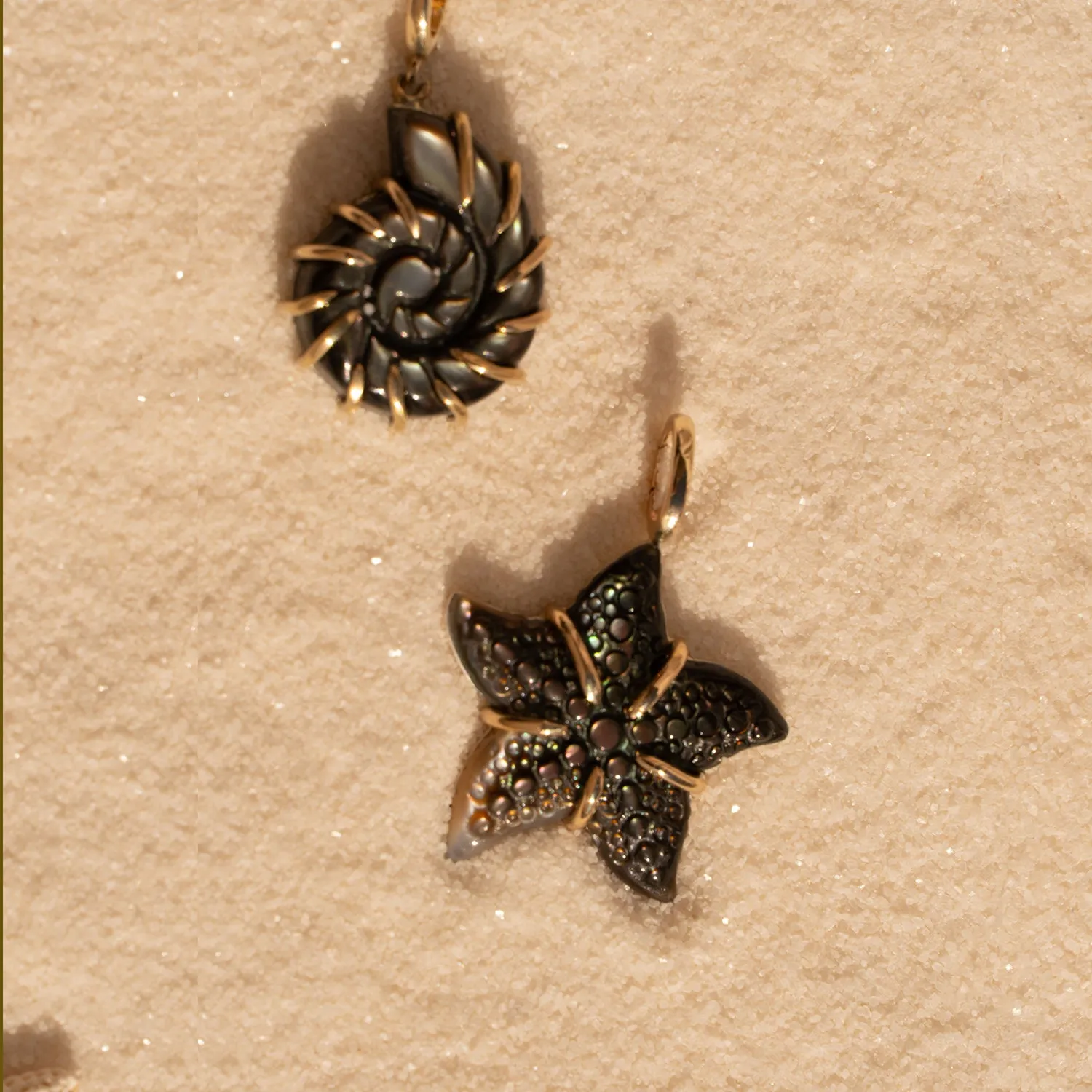 The Starfish Pendant in 14K Gold and Black Mother of Pearl - LIMITED EDITION