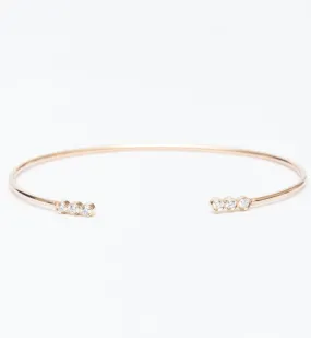 Three Diamond Line Open Cuff